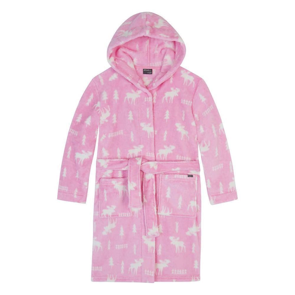 NEW! Eddie Bauer Youth 3 piece PJ Set- LS Top, Pant and Robe, Moose - Picture 9 of 14